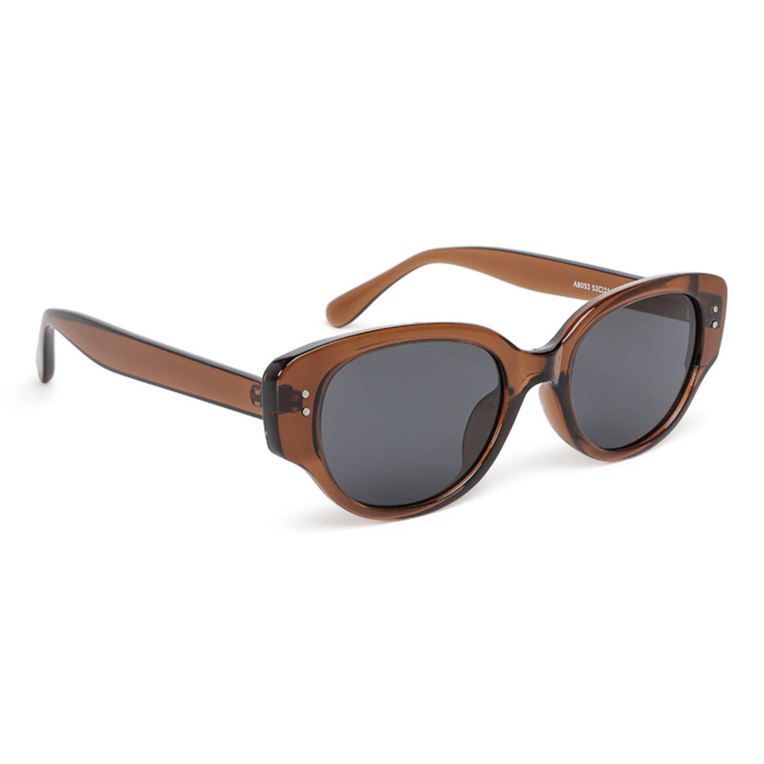 durable cat eye sunglasses#color_brown