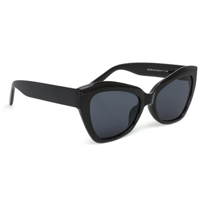 chunky cat eye sunglasses#color_black