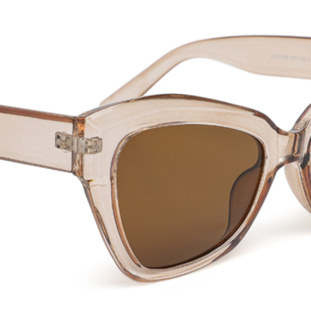 chunky cat eye sunglasses#color_lt brown