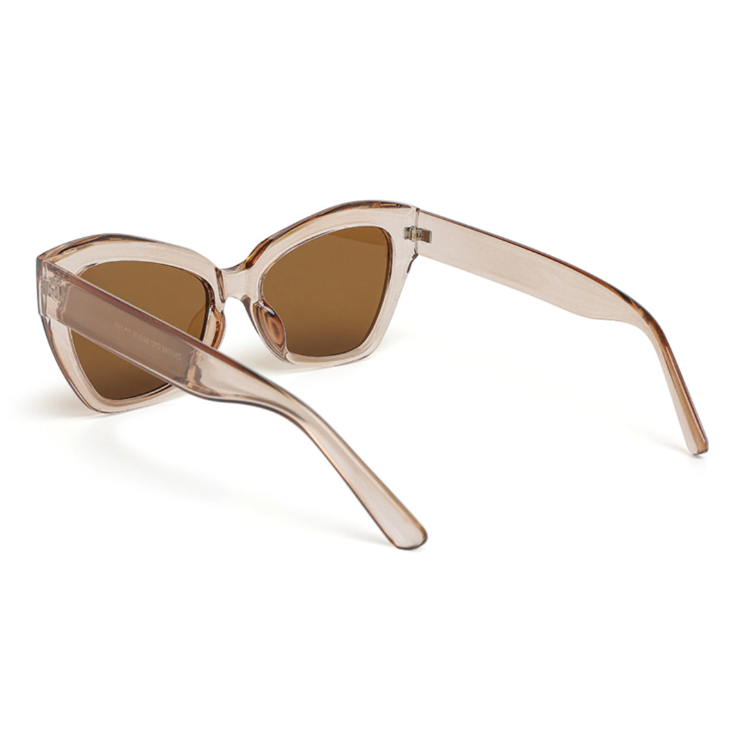 chunky cat eye sunglasses#color_lt brown