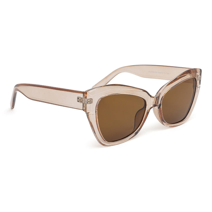 chunky cat eye sunglasses#color_lt brown