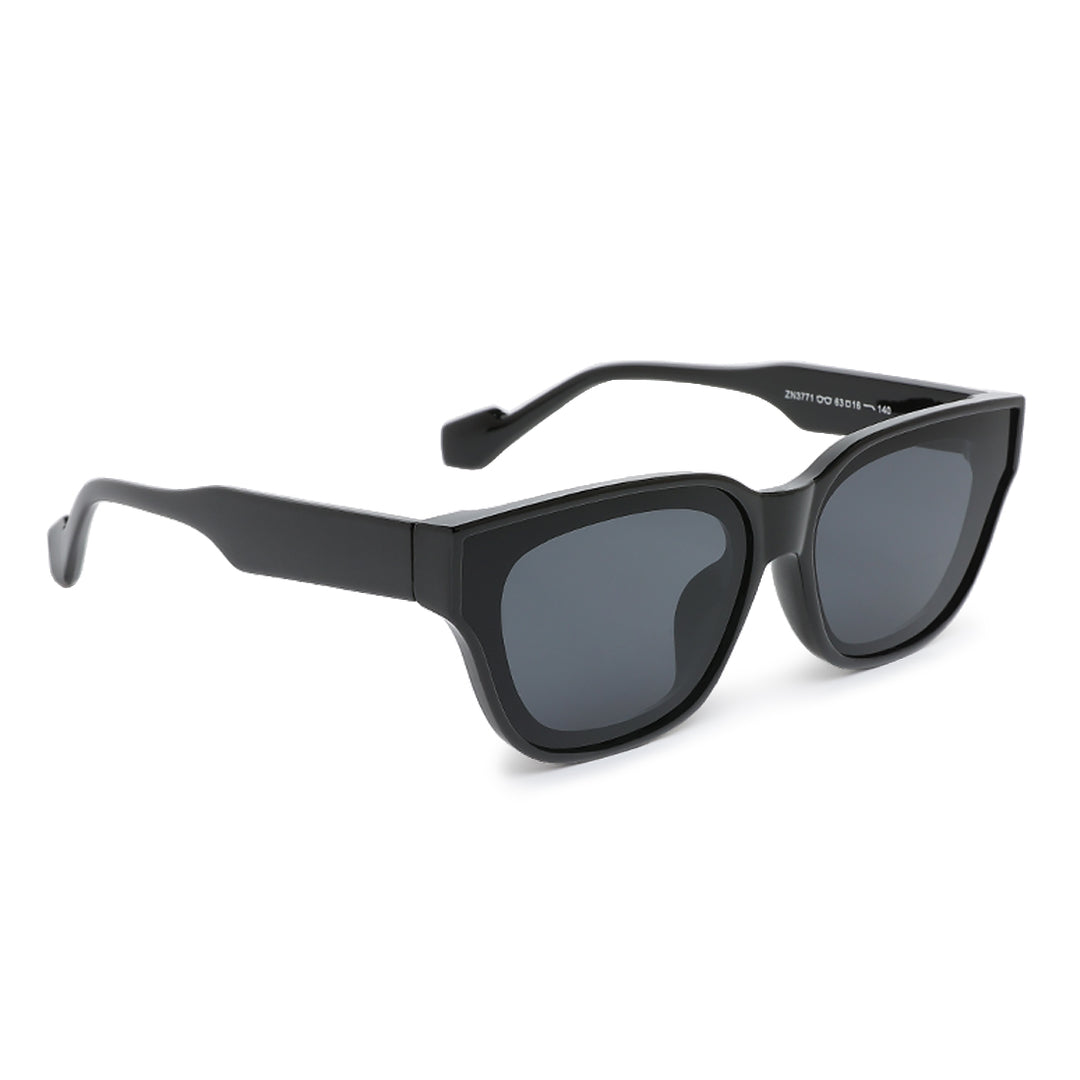 square cat eye sunglasses#color_black