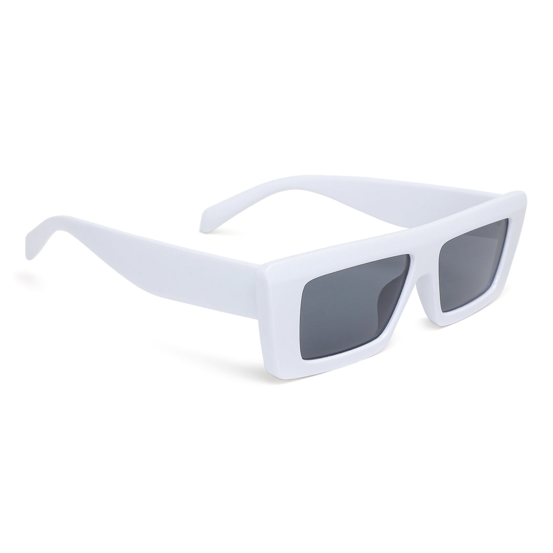 chunky rectangular sunglasses#color_white