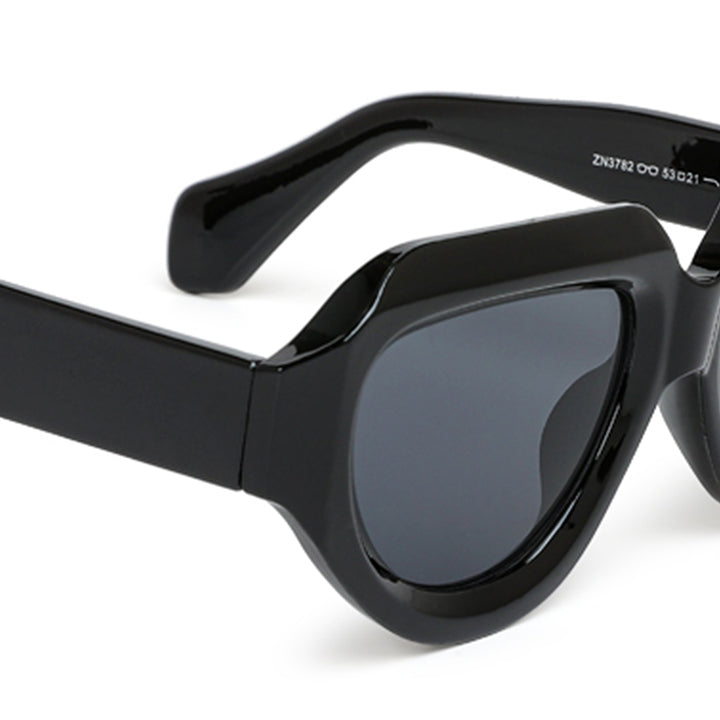 retro thick rim sunglasses#_black