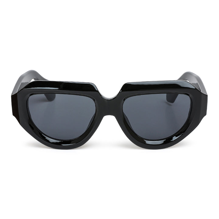 retro thick rim sunglasses#_black