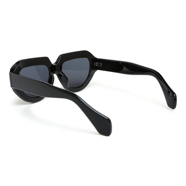 retro thick rim sunglasses#_black