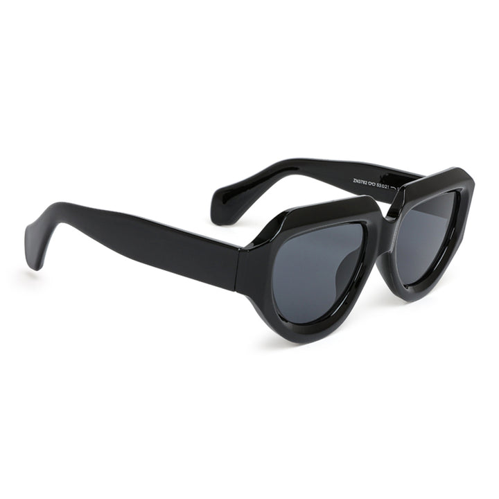 retro thick rim sunglasses#_black