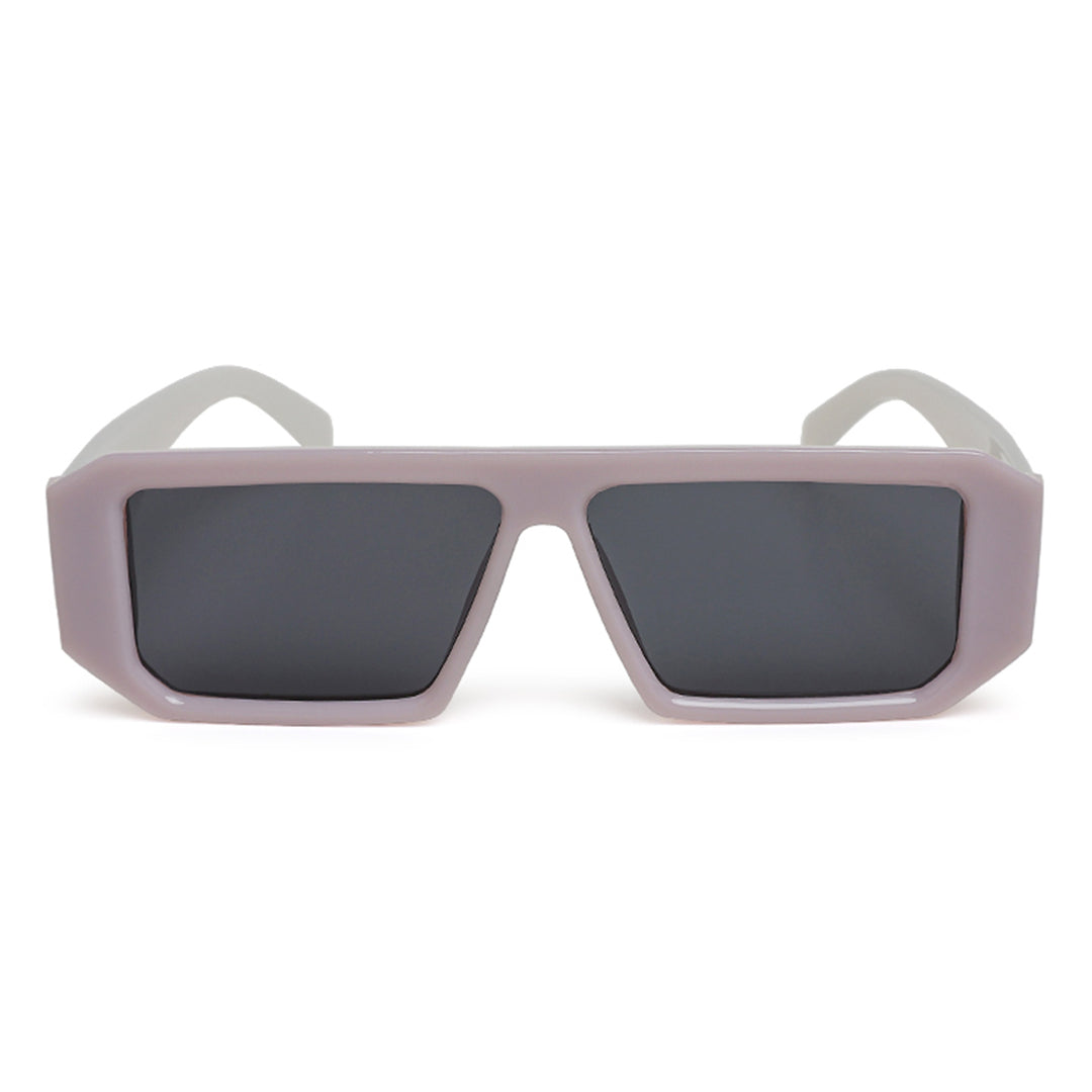 flat bridge rectangular sunglasses#_jelly-white