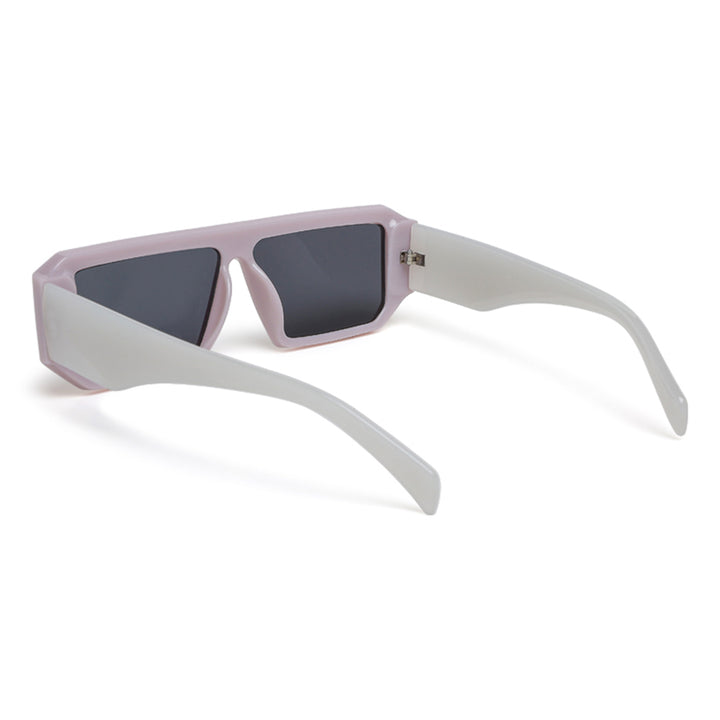 flat bridge rectangular sunglasses#_jelly-white