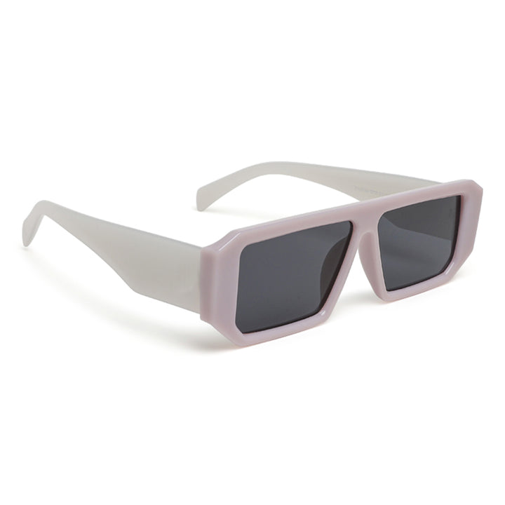 flat bridge rectangular sunglasses#_jelly-white