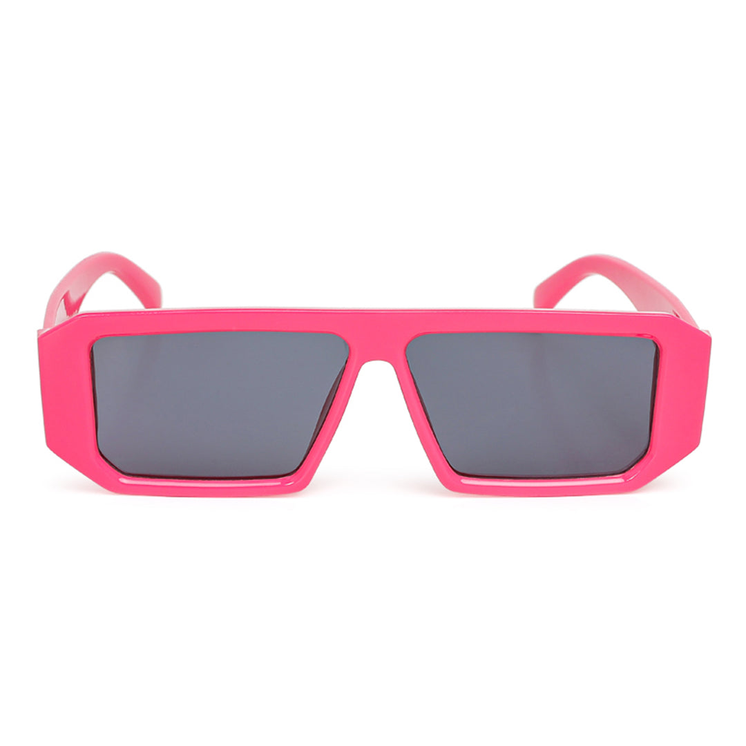 flat bridge rectangular sunglasses#_rose-red