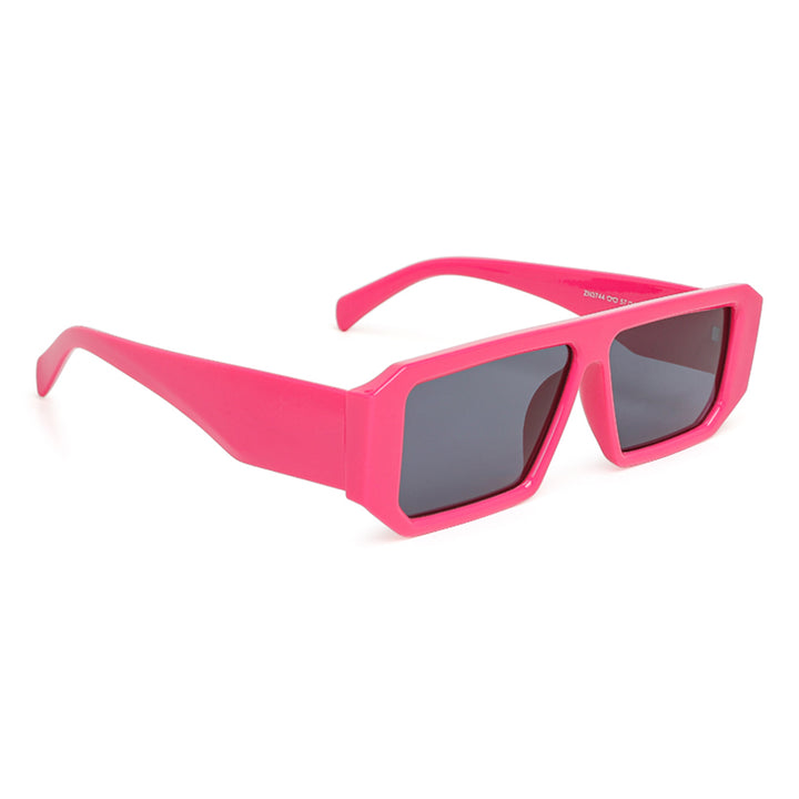 flat bridge rectangular sunglasses#_rose-red