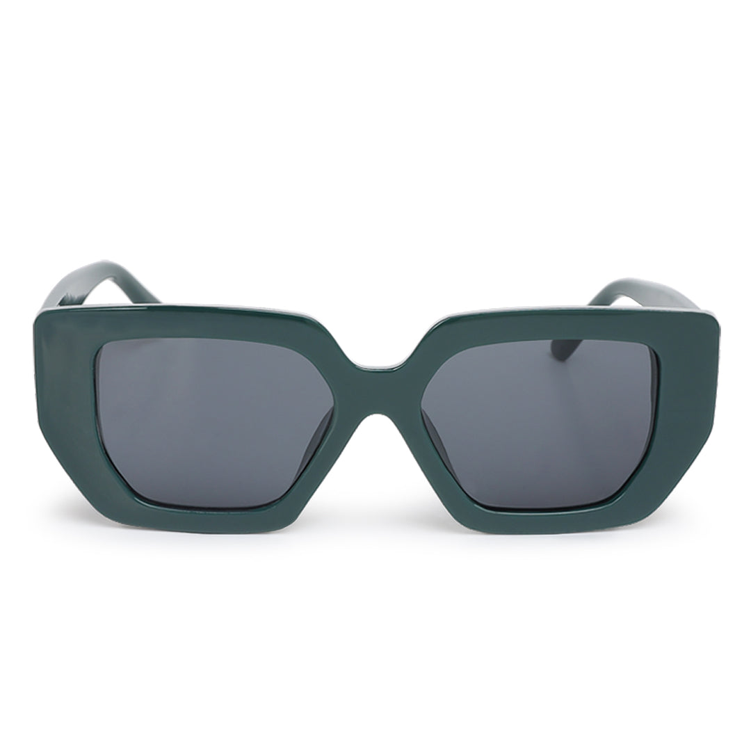 square winged sunglasses#color_green