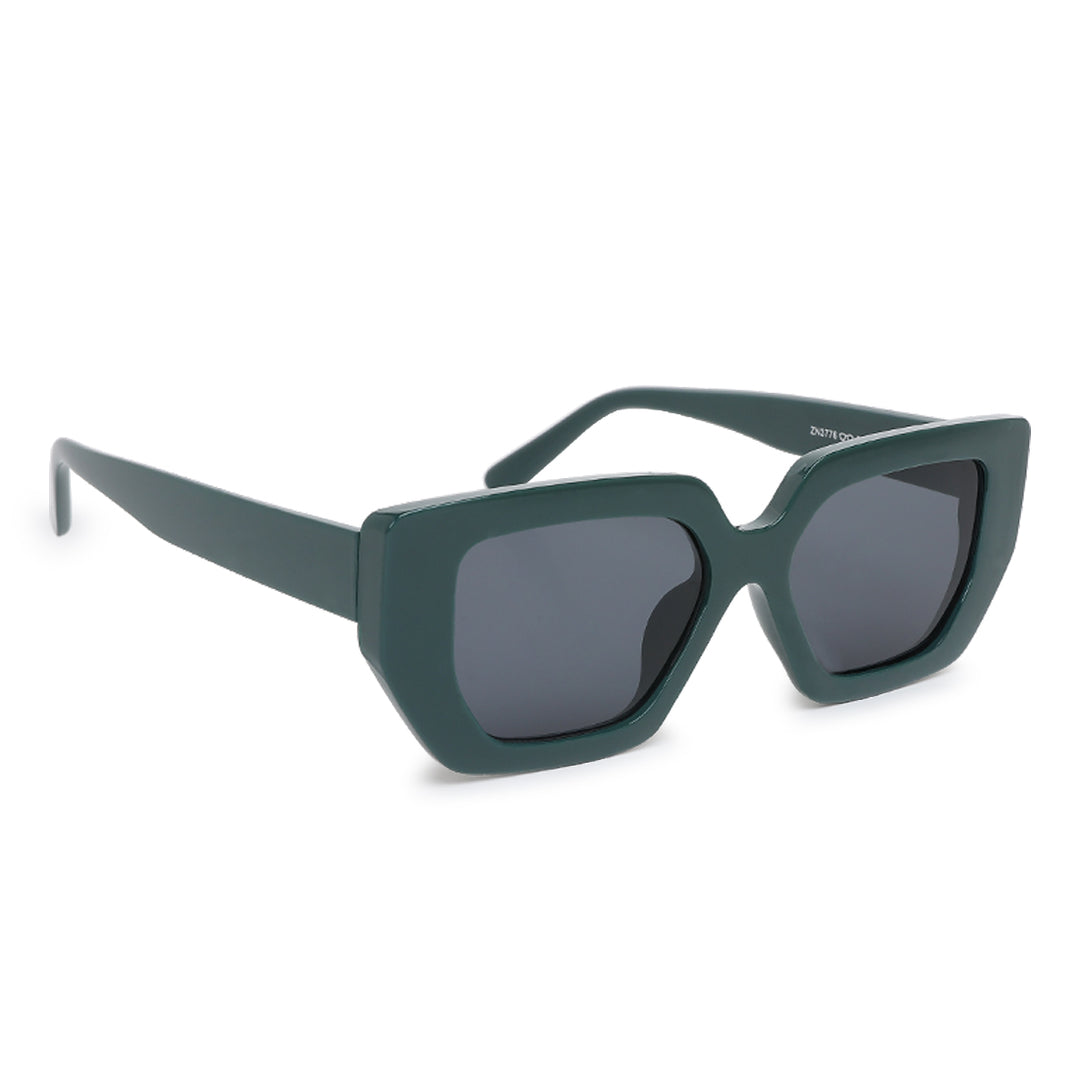 square winged sunglasses#color_green