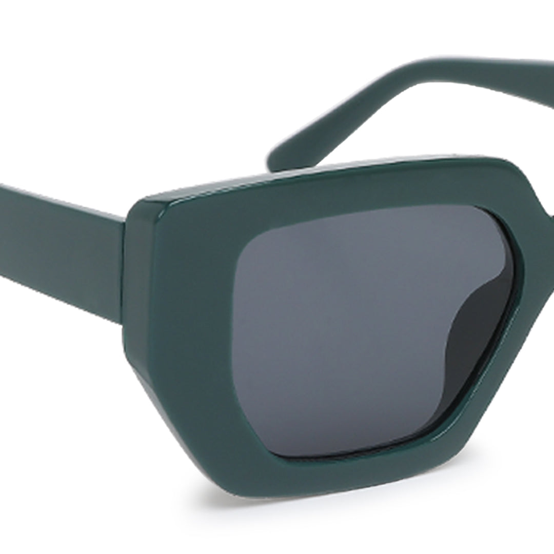 square winged sunglasses#color_green