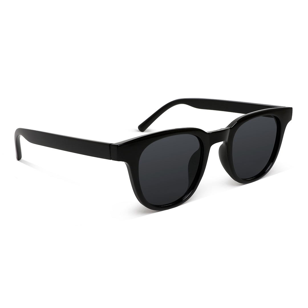 square cut wayfarer sunglasses#color_black