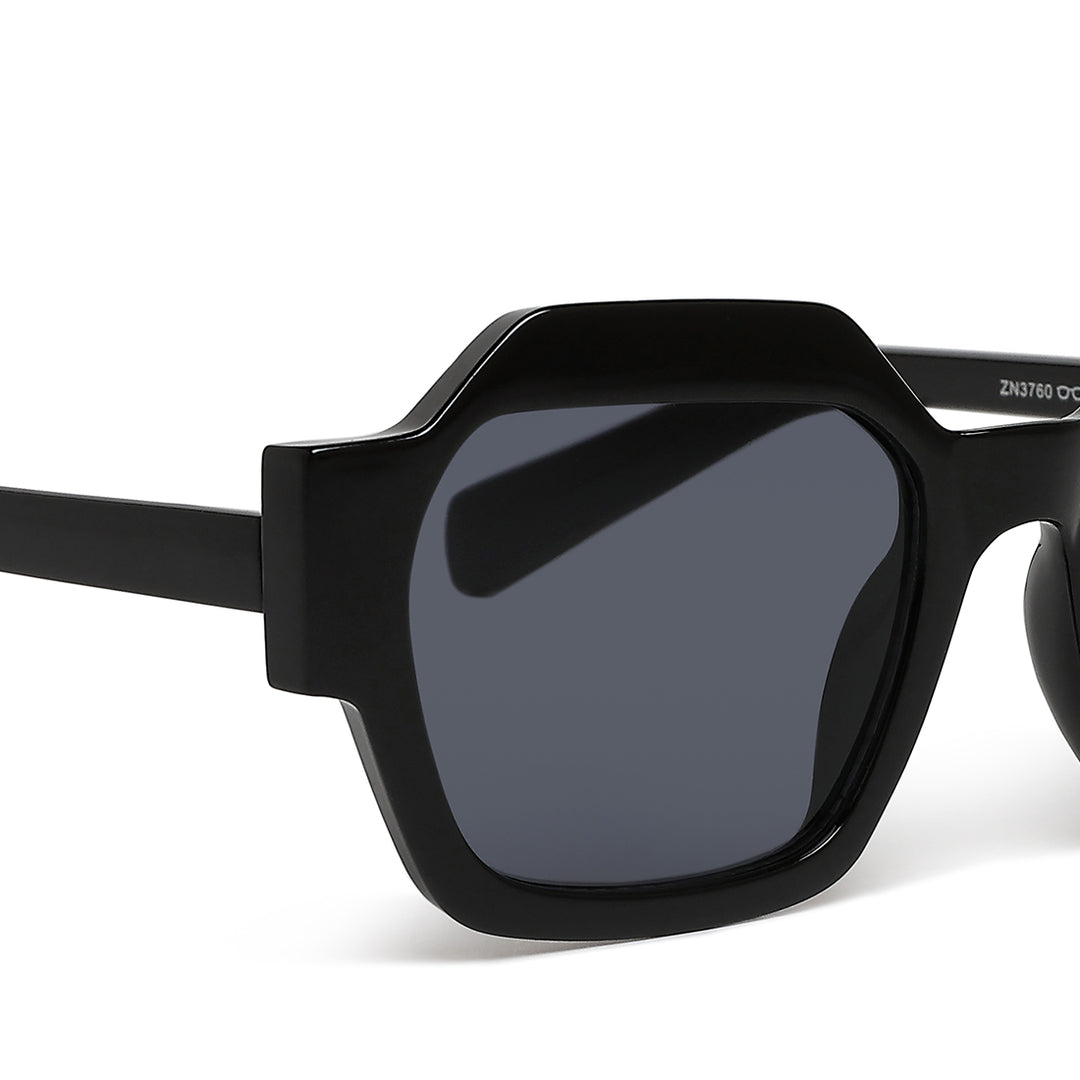 bevel frame square sunglasses#color_black