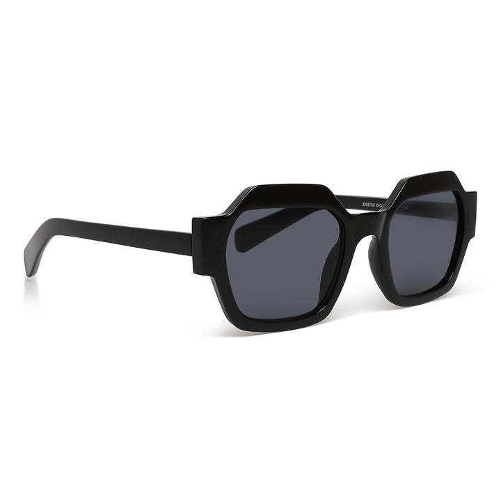 bevel frame square sunglasses#color_black