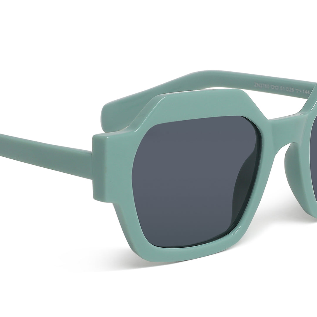 bevel frame square sunglasses#color_mint-green