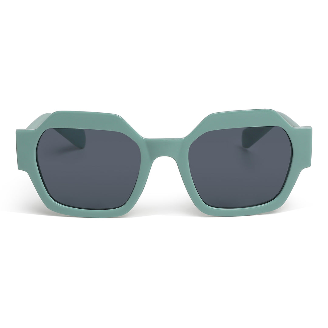 bevel frame square sunglasses#color_mint-green