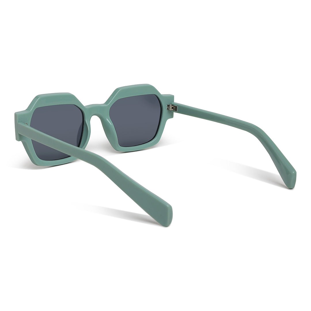 bevel frame square sunglasses#color_mint-green