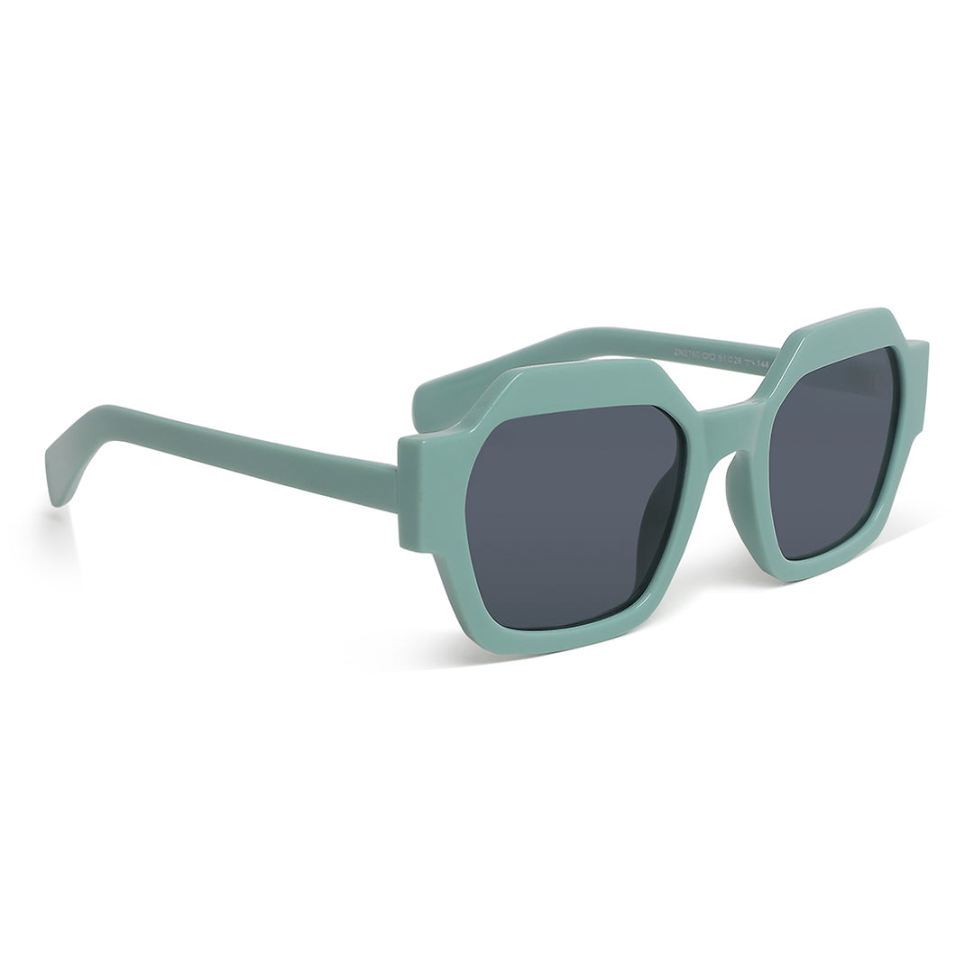 bevel frame square sunglasses#color_mint-green