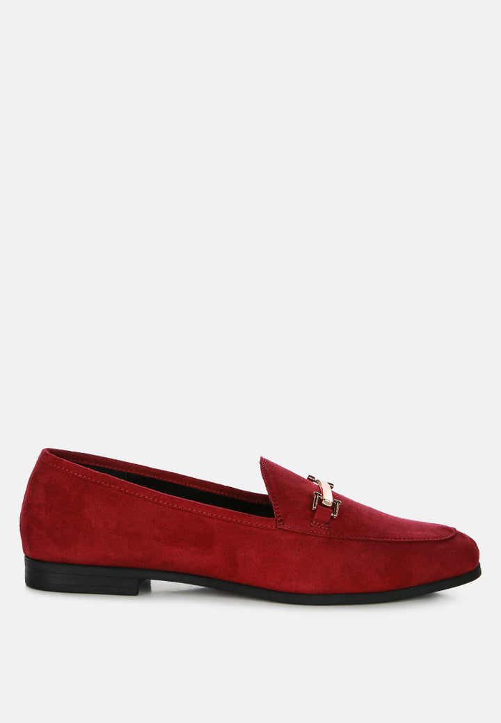 women checkered casual loafers#color_burgundy