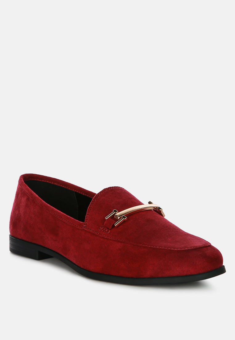 women checkered casual loafers#color_burgundy