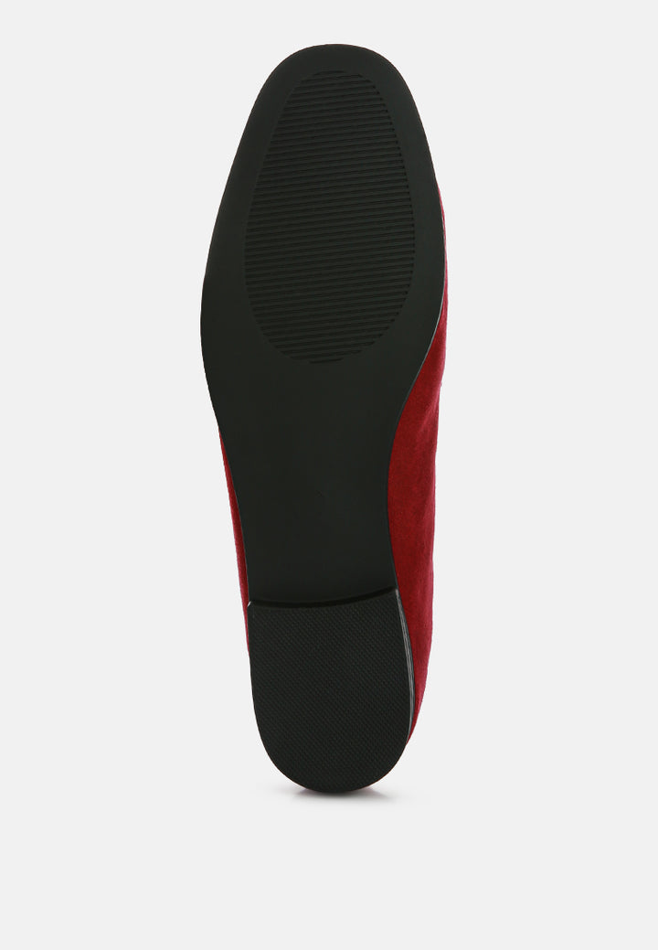 women checkered casual loafers#color_burgundy