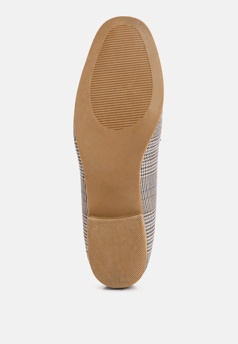 women checkered casual loafers#color_grey