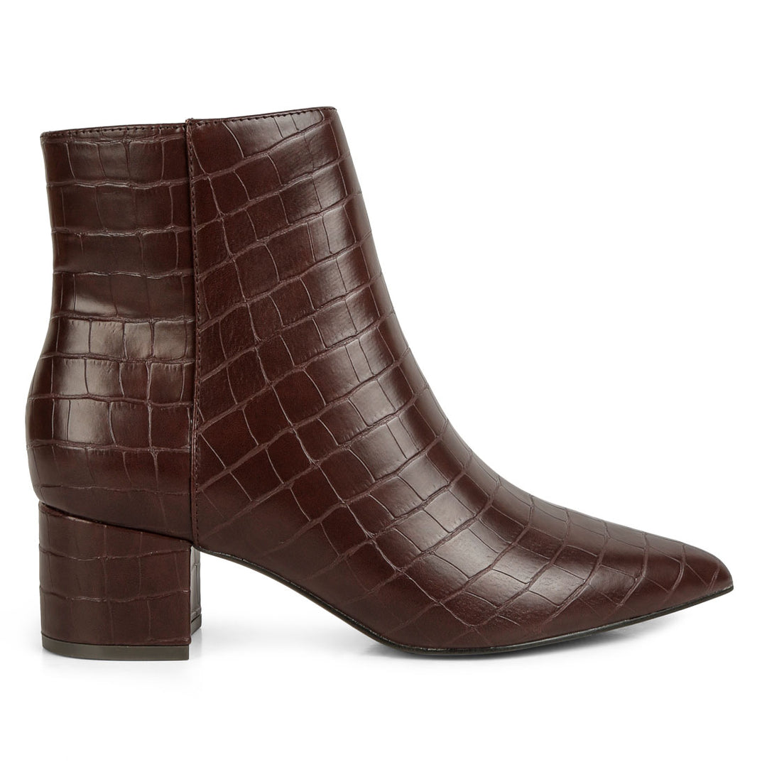 women sleek block heel ankle boots#color_brown