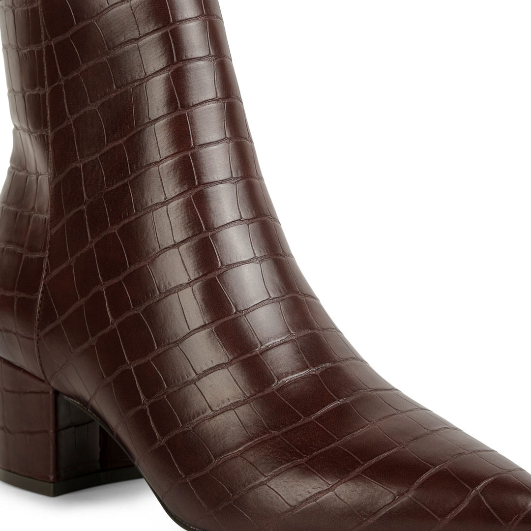 women sleek block heel ankle boots#color_brown