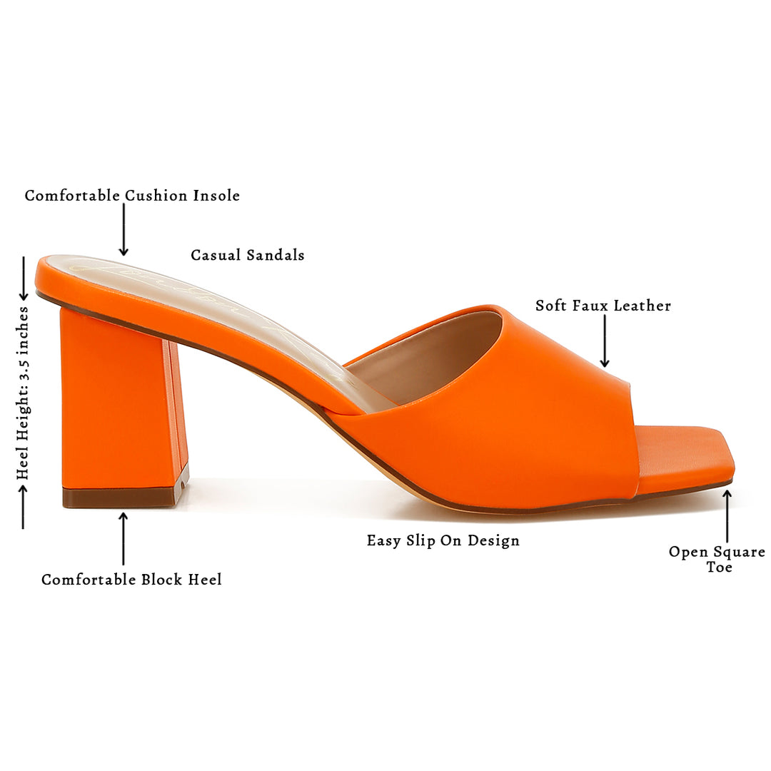 faux leather block heel sandals#color_orange