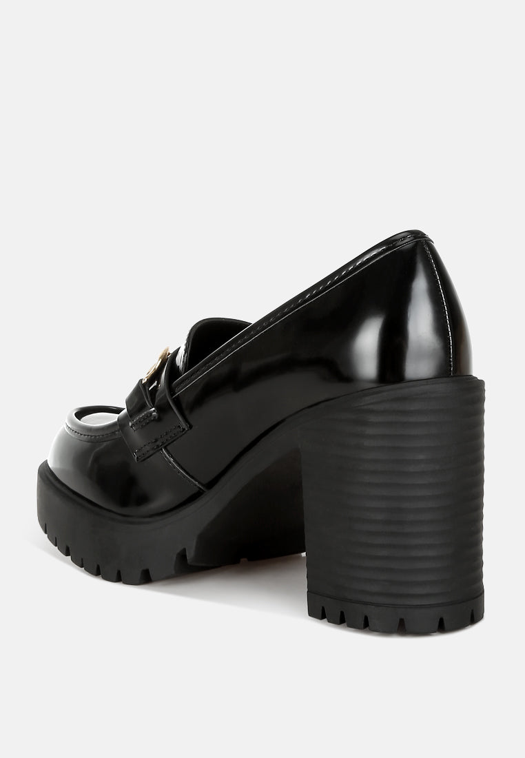 women block heeled chunky loafers#color_black