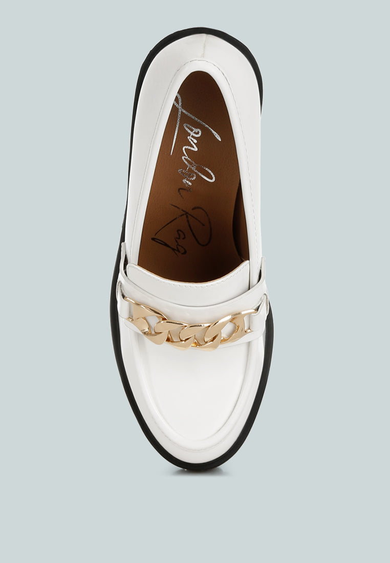 women block heeled chunky loafers#color_white