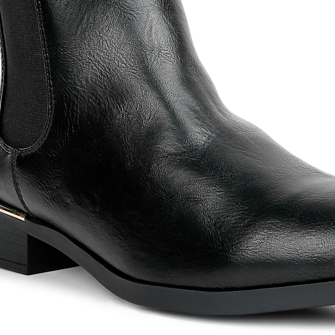 women winter basic ankle boots#color_black