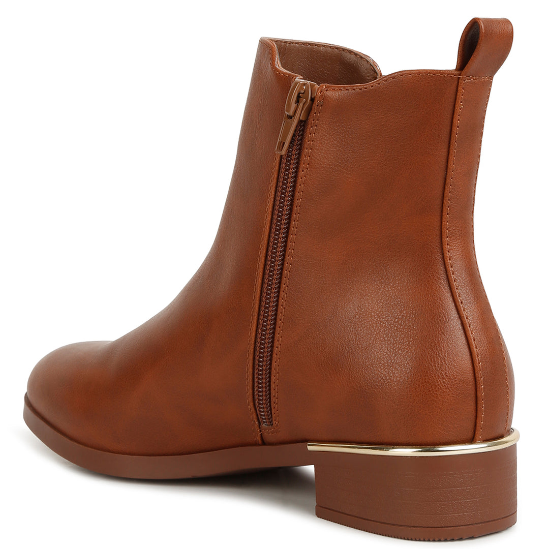 women winter basic ankle boots#color_tan