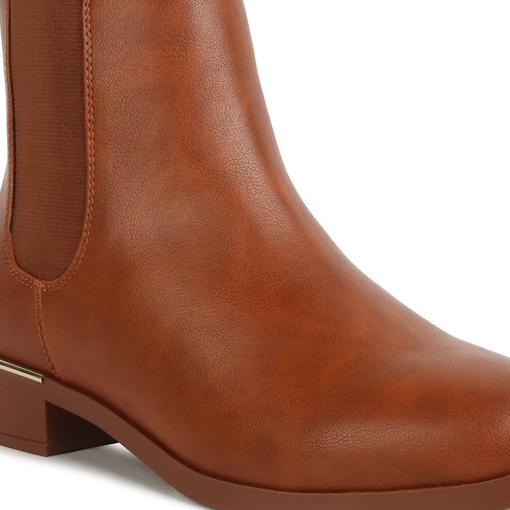 women winter basic ankle boots#color_tan