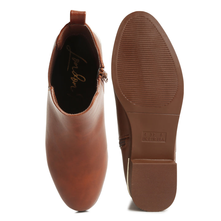 women winter basic ankle boots#color_tan