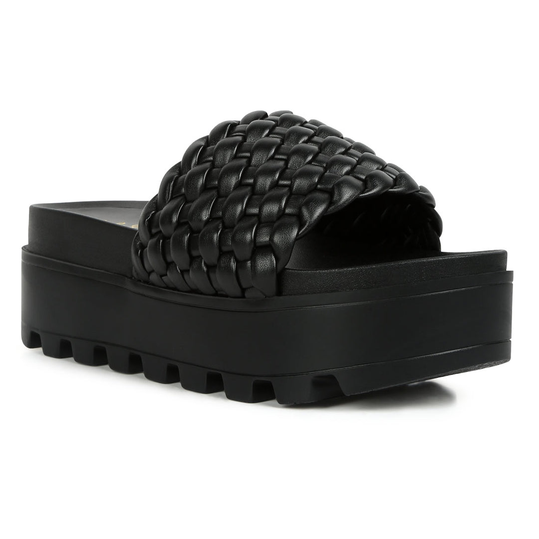 woven platform slides#color_black