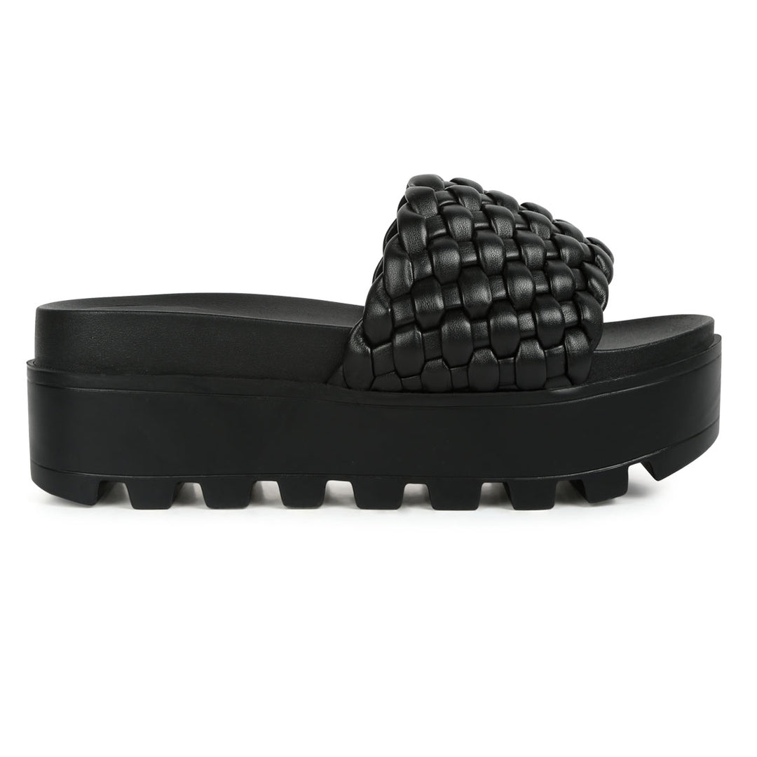 woven platform slides#color_black