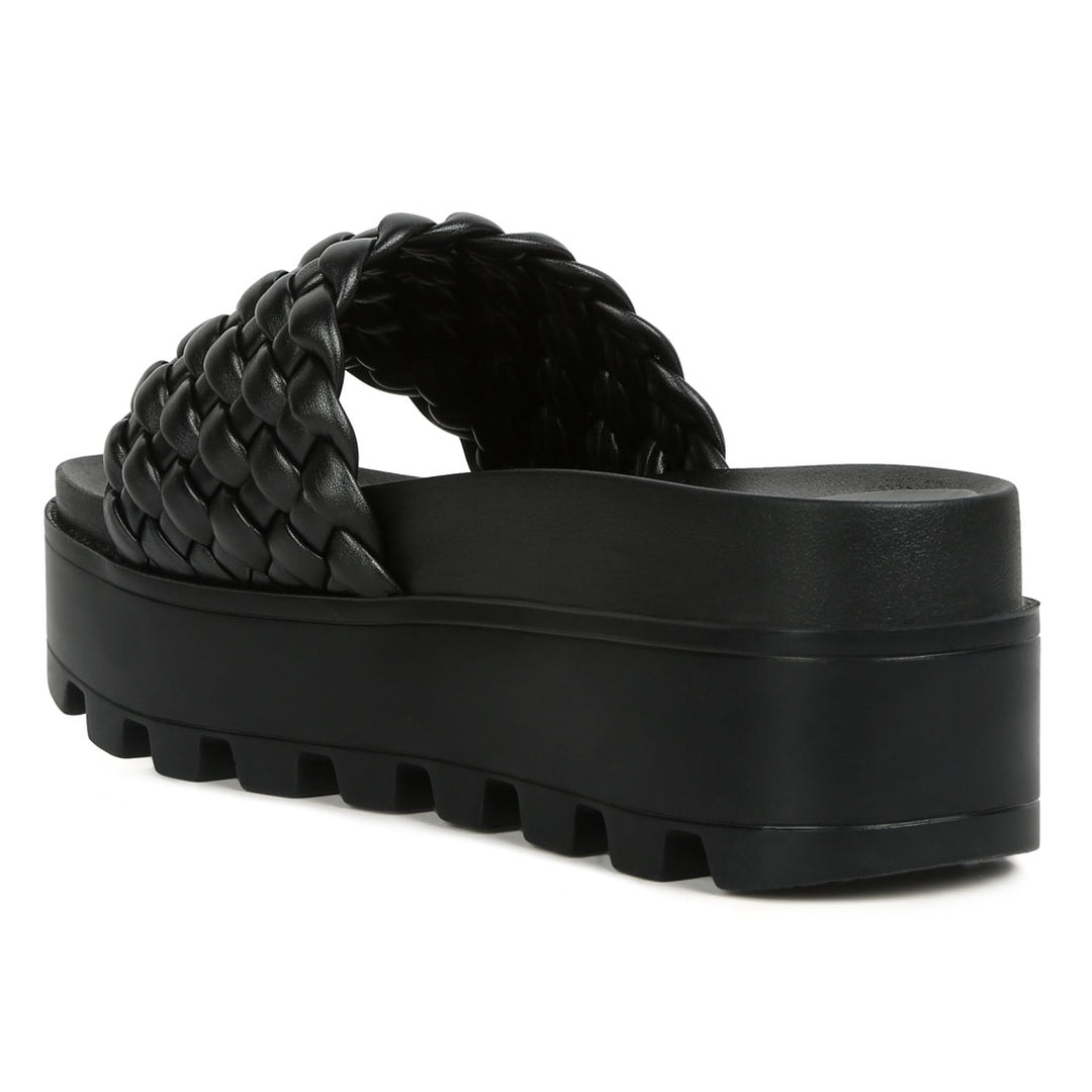 woven platform slides#color_black