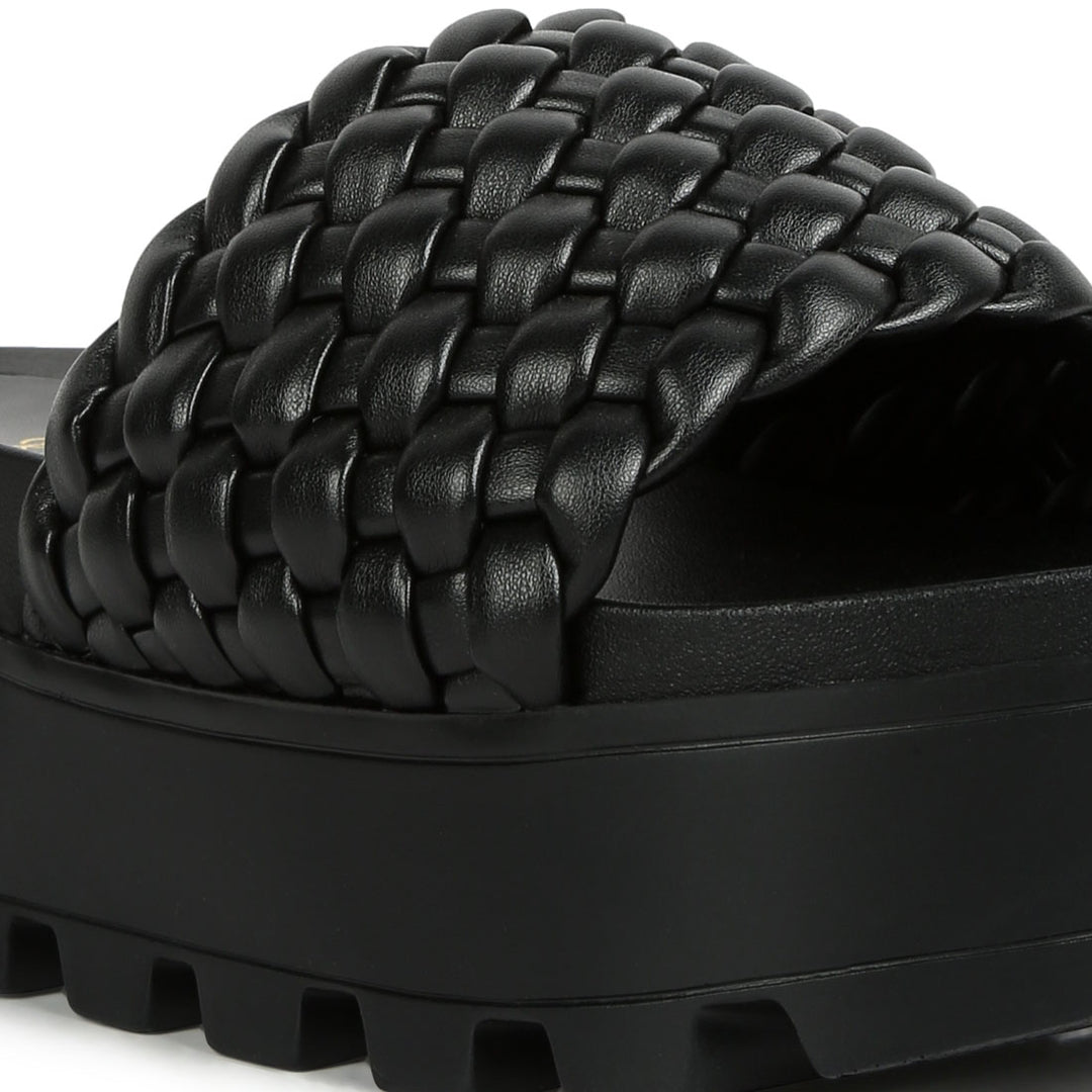 woven platform slides#color_black