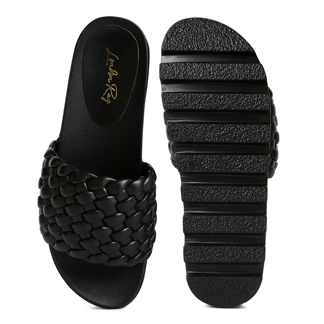 woven platform slides#color_black