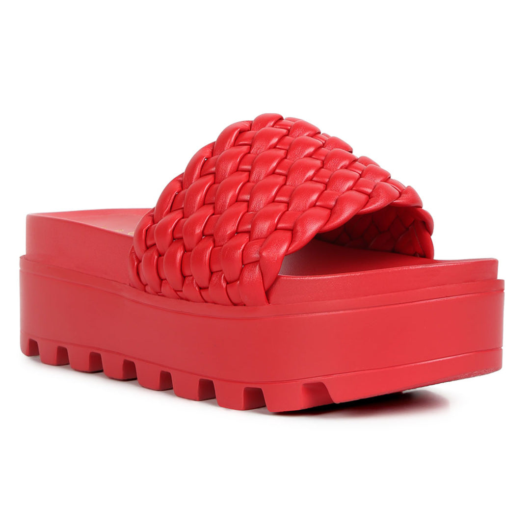 woven platform slides#color_red