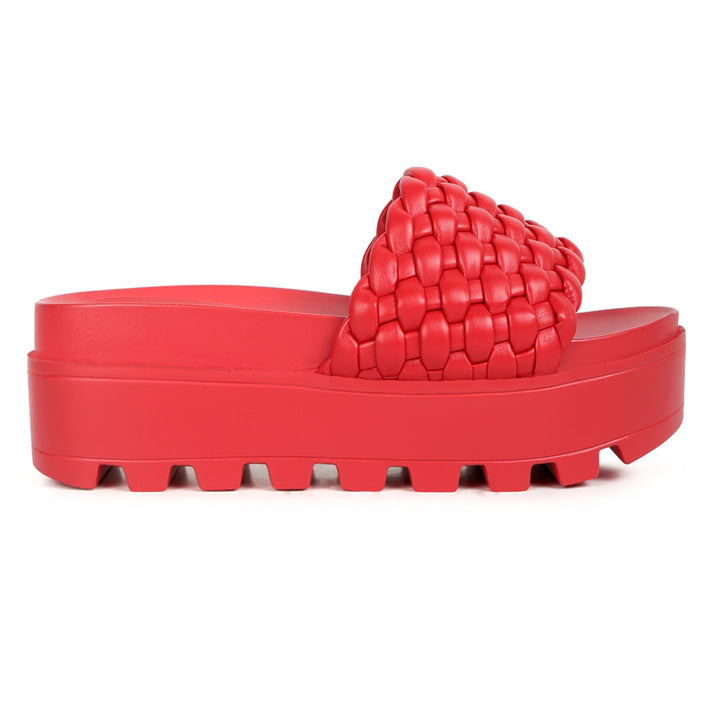 woven platform slides#color_red