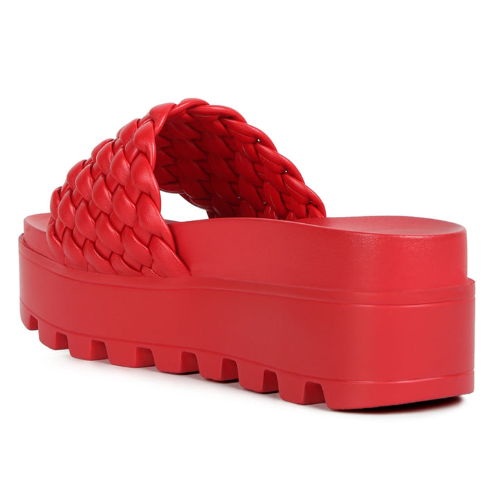 woven platform slides#color_red