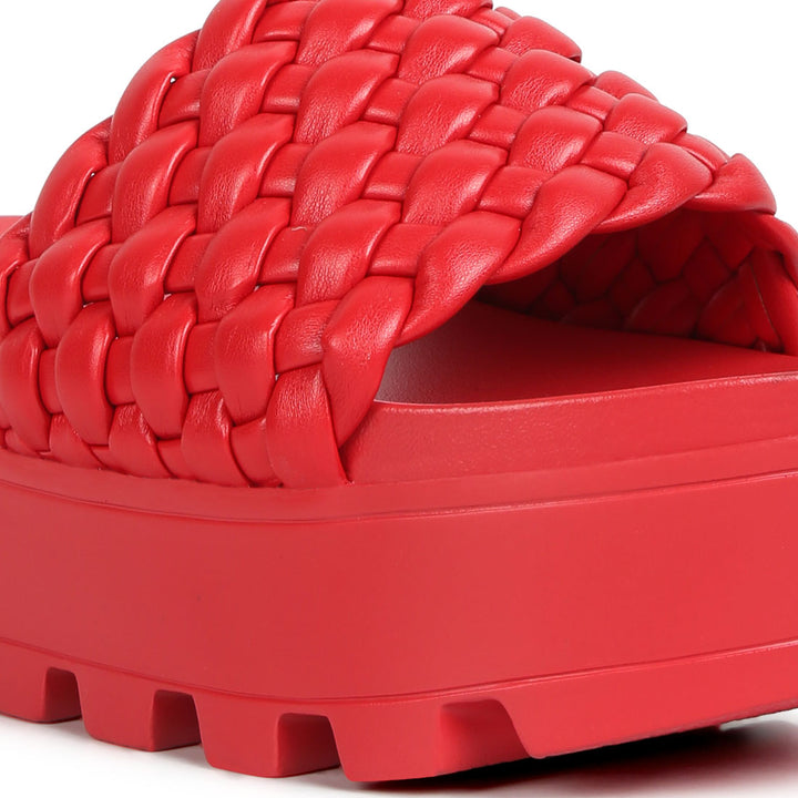 woven platform slides#color_red