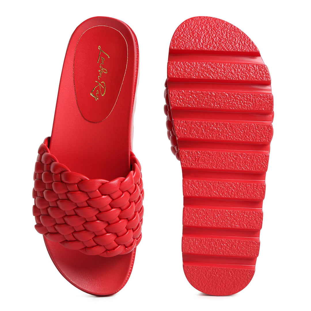 woven platform slides#color_red