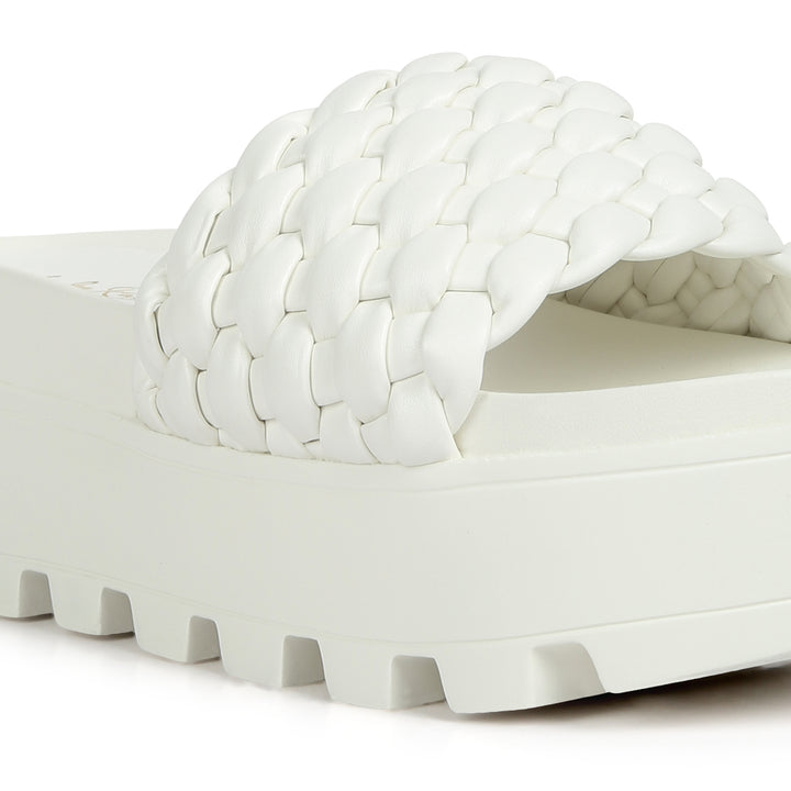 woven platform slides#color_white